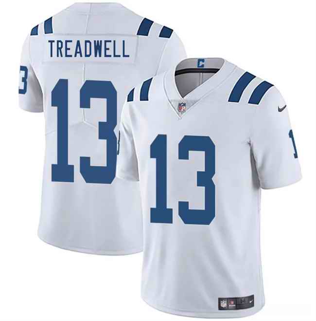 Men's Indianapolis Colts #13 Laquon Treadwell White 2025 Vapor Limited Stitched Football Jersey